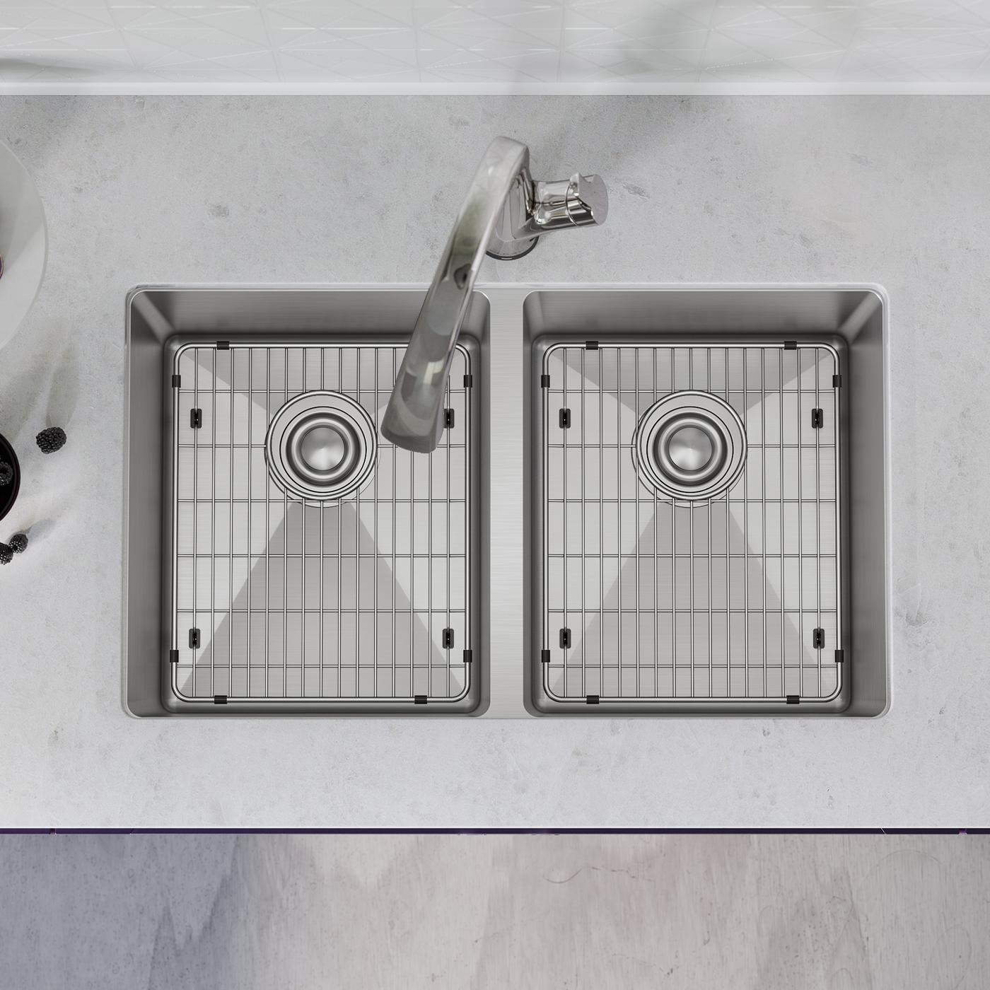 Elkay Tarja Crosstown® Calibre 16 Acero Inoxidable 30-3/4" x 18-1/2" x 10" de Dos Tazones Iguales Bajo Cubierta (Kit con Llave Filtrada) — ambiente de cocina