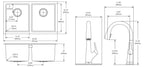 Elkay Tarja Crosstown® Calibre 16 Acero Inoxidable 30-3/4" x 18-1/2" x 10" de Dos Tazones Iguales Bajo Cubierta (Kit con Llave Filtrada) — vista de producto
