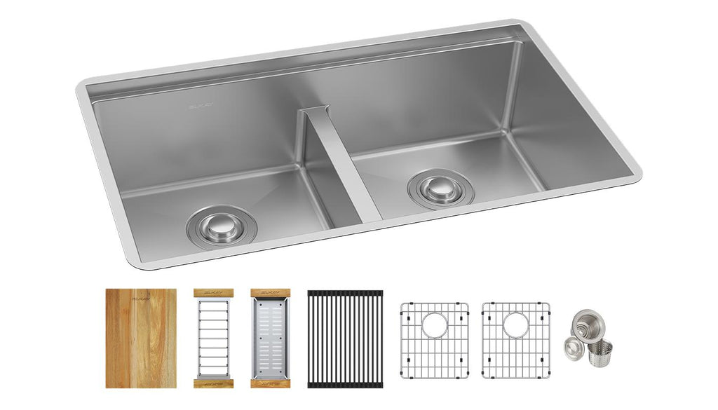 Elkay Tarja Crosstown® Calibre 18 Workstation Acero Inoxidable 31-1/2" x 18-1/2" x 9" de Un Tazón Bajo Cubierta (Kit) — vista de producto