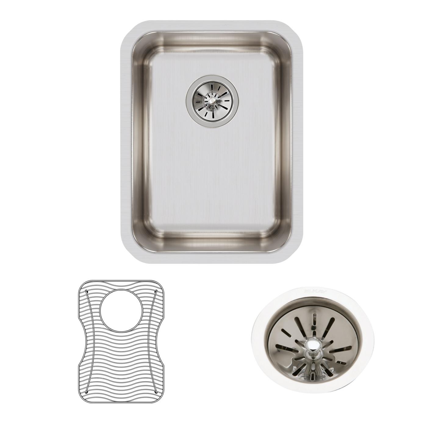 Elkay Tarja Lustertone® Classic Acero Inoxidable 14" x 18-1/2" x 7-7/8" de Un Tazón Bajo Cubierta (Kit) — ambiente de cocina