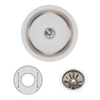 Elkay Tarja Lustertone® Classic Acero Inoxidable 14-3/8" x 14-3/8" x 6" de Un Tazón Bajo Cubierta (Kit) — ambiente de cocina