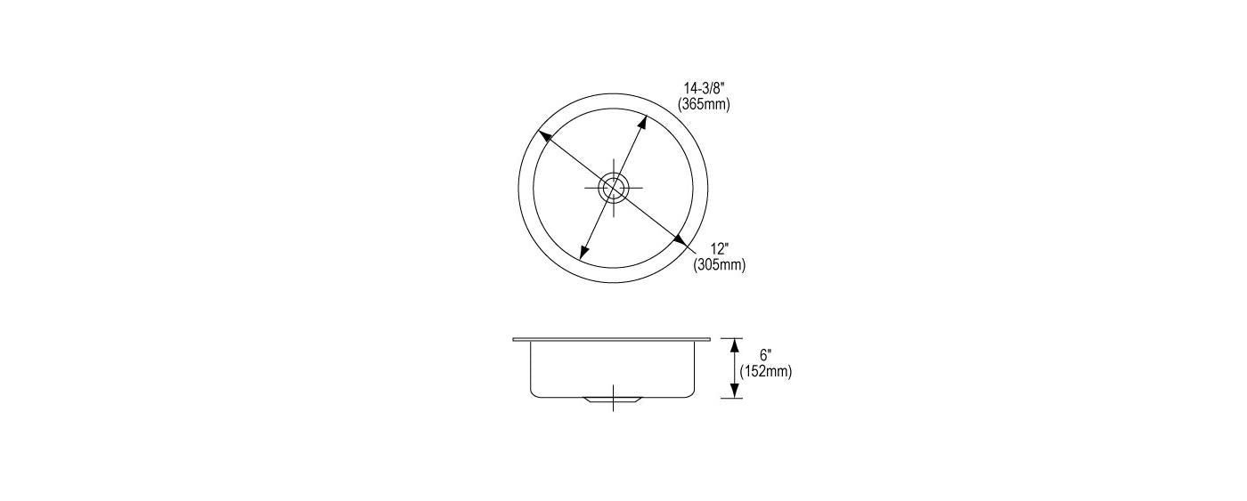 Elkay Tarja Lustertone® Classic Acero Inoxidable 14-3/8" x 14-3/8" x 6" de Un Tazón Bajo Cubierta (Kit) — vista de producto