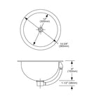 Elkay Tarja Asana® Acero Inoxidable 14-3/8" x 14-3/8" x 6" de Un Tazón Bajo Cubierta Bathroom with Overflow — vista de producto