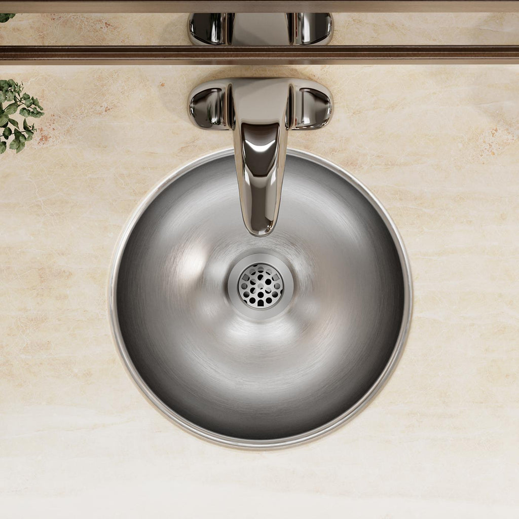 Elkay Tarja Asana® Acero Inoxidable 14-3/8" x 14-3/8" x 6" de Un Tazón Bajo Cubierta Bathroom — ambiente de cocina