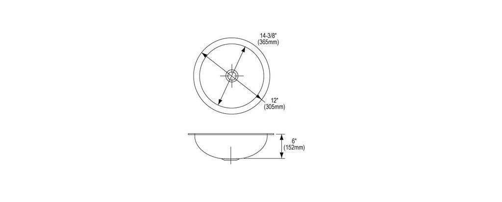 Elkay Tarja Asana® Acero Inoxidable 14-3/8" x 14-3/8" x 6" de Un Tazón Bajo Cubierta Bathroom — vista de producto