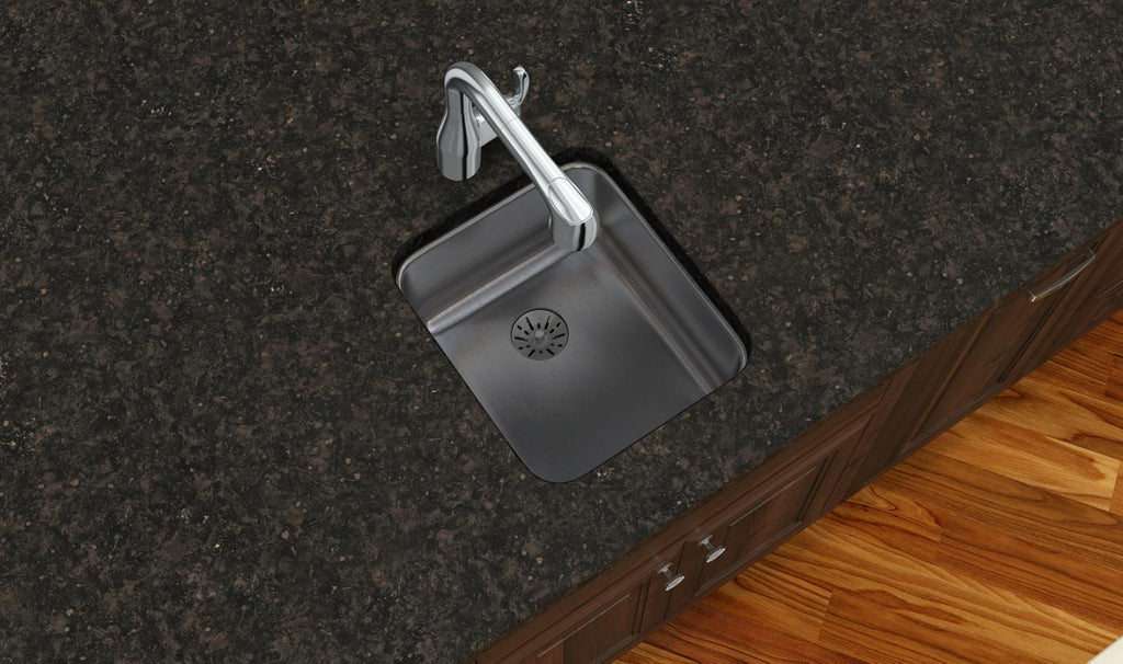 Elkay Tarja Lustertone® Classic Acero Inoxidable 16" x 18-1/2" x 7-7/8" de Un Tazón Bajo Cubierta with Perfect Drain® — ambiente de cocina
