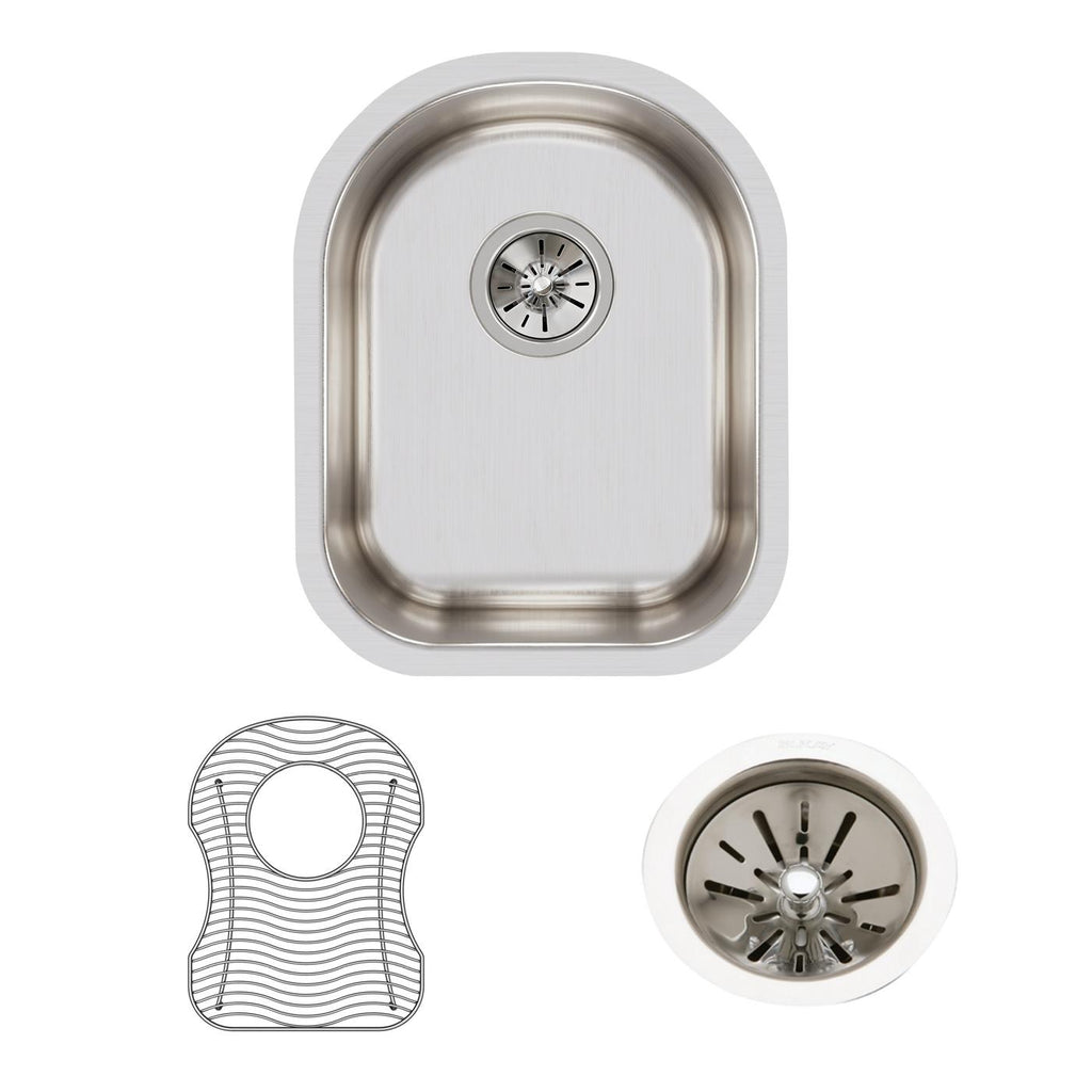 Elkay Tarja Lustertone® Classic Acero Inoxidable 14" x 17-1/2" x 7-1/2" de Un Tazón Bajo Cubierta (Kit) — ambiente de cocina