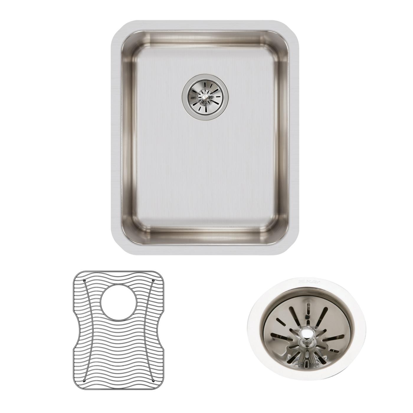 Elkay Tarja Lustertone® Classic Acero Inoxidable 16-1/2" x 20-1/2" x 7-7/8" de Un Tazón Bajo Cubierta (Kit) — ambiente de cocina