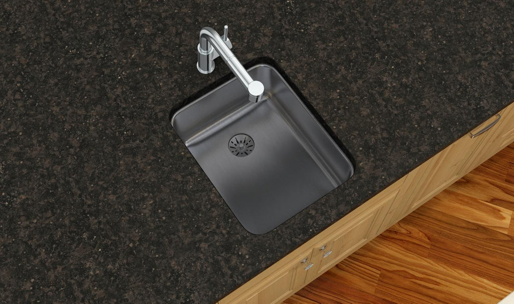 Elkay Tarja Lustertone® Classic Acero Inoxidable 16-1/2" x 20-1/2" x 7-7/8" de Un Tazón Bajo Cubierta with Perfect Drain® — ambiente de cocina