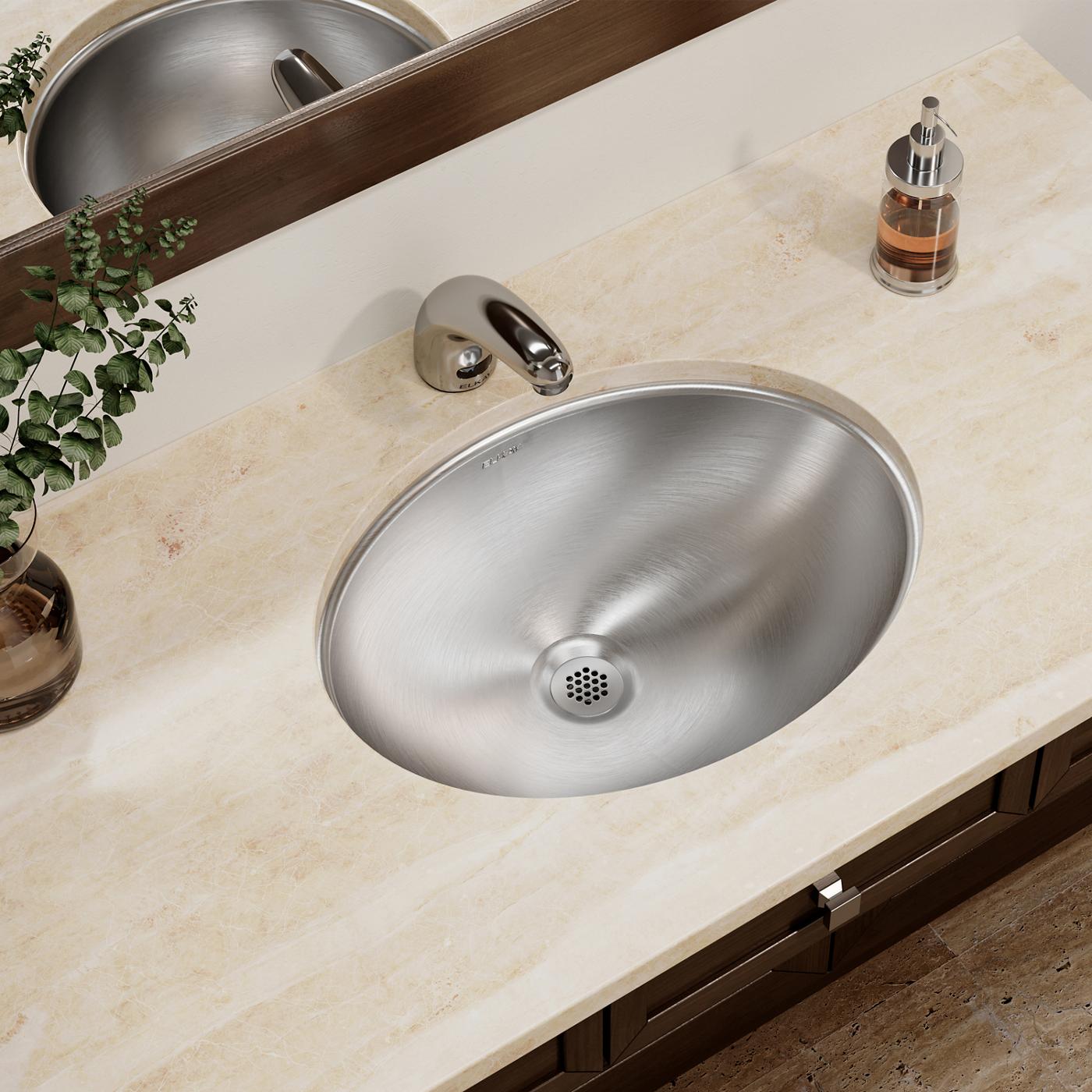 Elkay Tarja Asana® Acero Inoxidable 18" x 14" x 6" de Un Tazón Bajo Cubierta Bathroom — ambiente de cocina