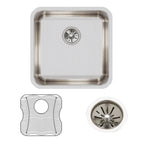 Elkay Tarja Lustertone® Classic Acero Inoxidable 18-1/2" x 18-1/2" x 7-7/8" de Un Tazón Bajo Cubierta (Kit) — ambiente de cocina