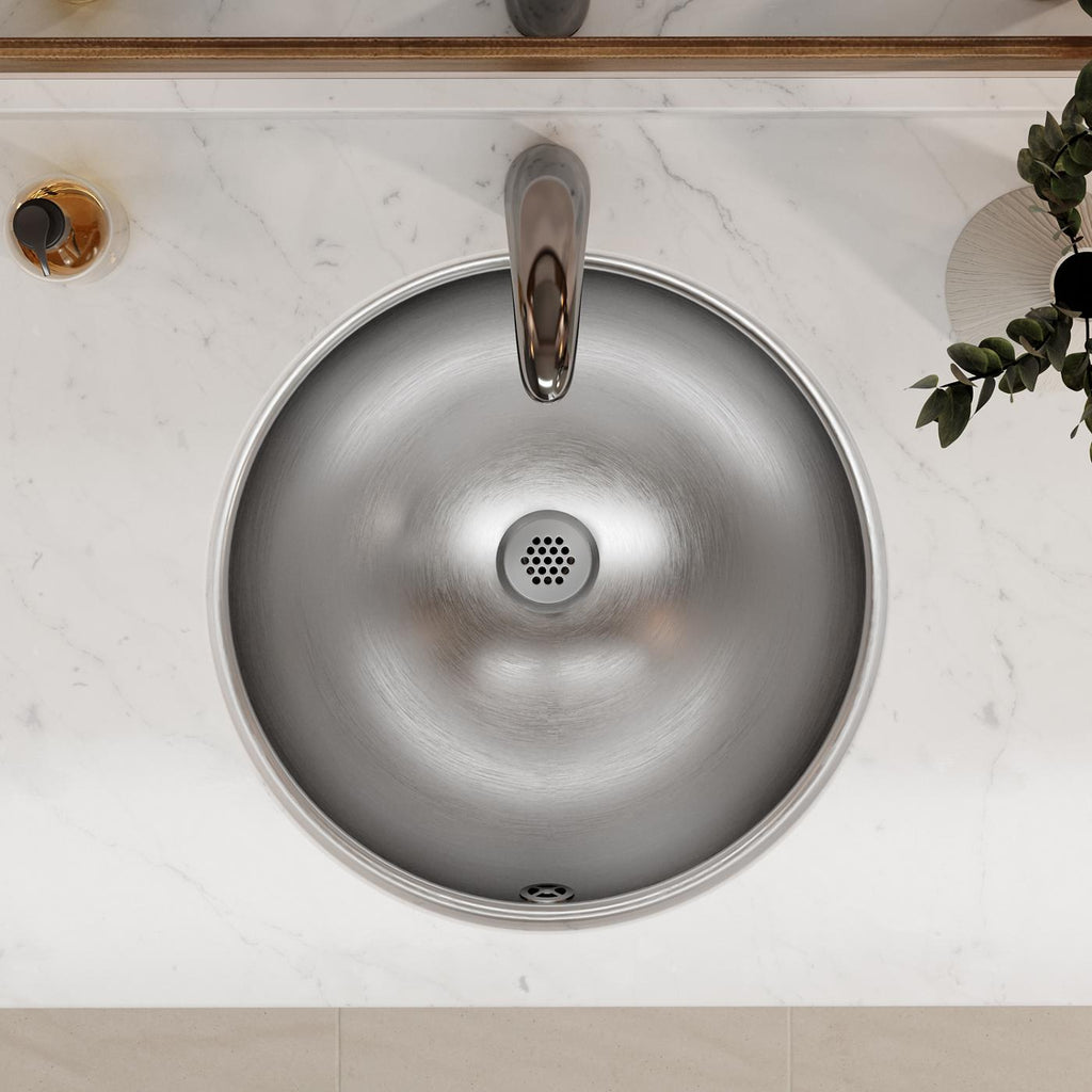 Elkay Tarja Asana® Acero Inoxidable 18-3/8" x 18-3/8" x 8" de Un Tazón Bajo Cubierta Bathroom with Overflow — ambiente de cocina