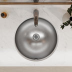 Elkay Tarja Asana® Acero Inoxidable 18-3/8" x 18-3/8" x 8" de Un Tazón Bajo Cubierta Bathroom with Overflow — ambiente de cocina