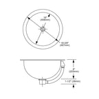 Elkay Tarja Asana® Acero Inoxidable 18-3/8" x 18-3/8" x 8" de Un Tazón Bajo Cubierta Bathroom with Overflow — vista de producto
