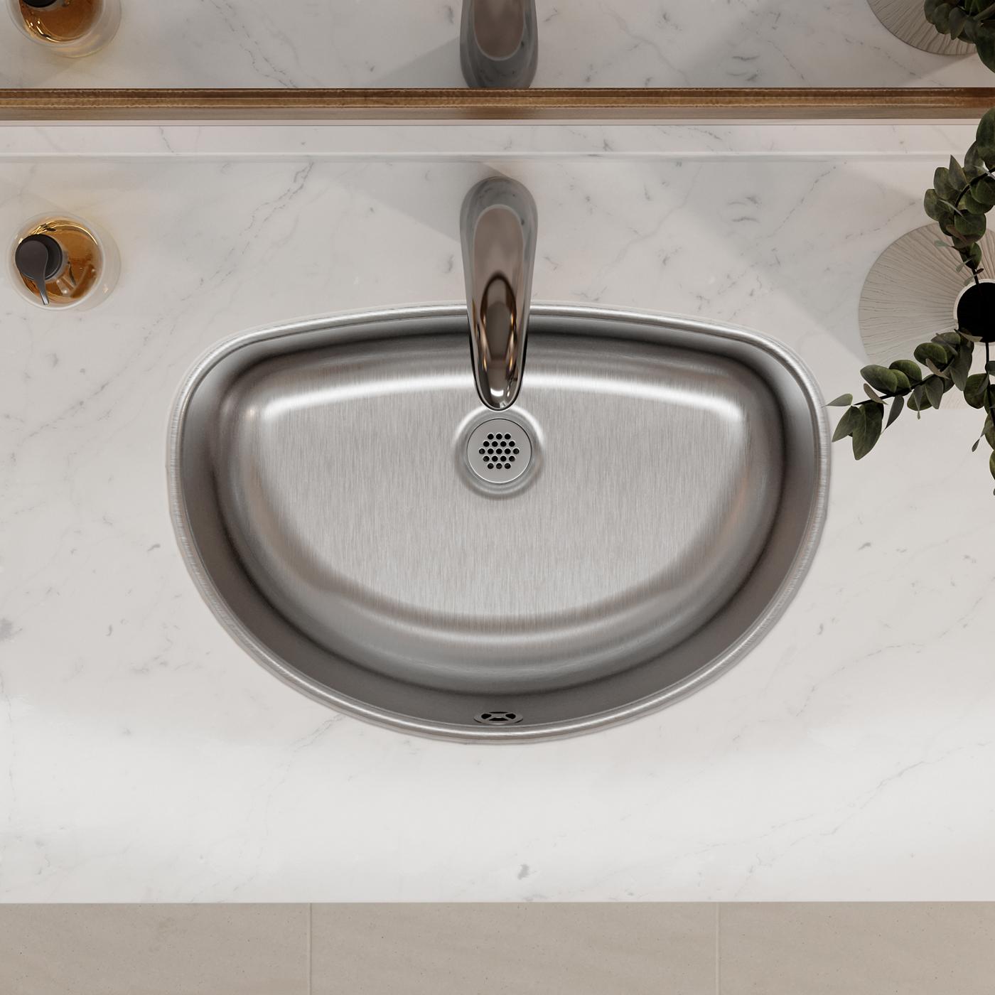 Elkay Tarja Asana® Acero Inoxidable 19-1/2" x 13-5/16" x 6-1/4" de Un Tazón Bajo Cubierta Bathroom — ambiente de cocina