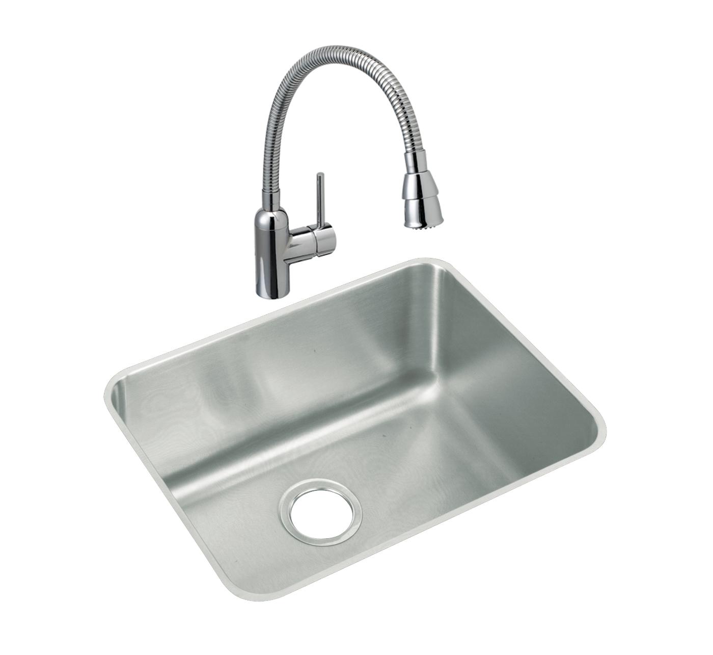 Elkay Tarja Lustertone® Classic Acero Inoxidable 23-1/2" x 18-1/4" x 10" de Un Tazón Bajo Cubierta — ambiente de cocina