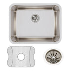 Elkay Tarja Lustertone® Classic Acero Inoxidable 23-1/2" x 18-1/4" x 7-1/2" de Un Tazón Bajo Cubierta (Kit) — ambiente de cocina