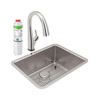 Elkay Tarja Lustertone Iconix® Calibre 18 Acero Inoxidable 23-1/2" x 18-1/4" x 9" de Un Tazón Bajo Cubierta (Kit con Llave Filtrada) — vista de producto