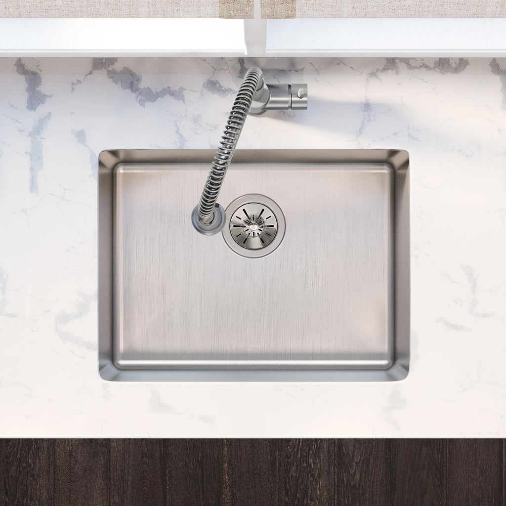 Elkay Tarja Lustertone Iconix® Calibre 18 Acero Inoxidable 23-1/2" x 18-1/4" x 9" de Un Tazón Bajo Cubierta — ambiente de cocina
