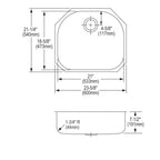 Elkay Tarja Lustertone® Classic Acero Inoxidable 23-5/8" x 21-1/4" x 7-1/2" de Un Tazón Bajo Cubierta — vista de producto