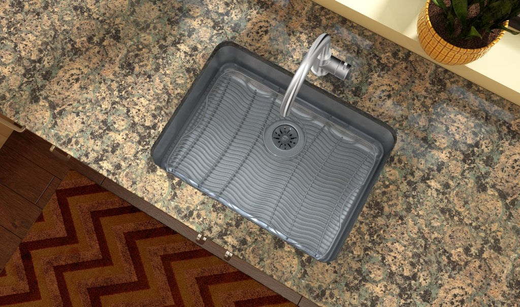 Elkay Tarja Lustertone® Classic Acero Inoxidable 25-1/2" x 19-1/4" x 10" de Un Tazón Bajo Cubierta with Perfect Drain® — ambiente de cocina