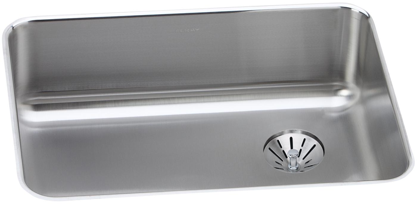 Elkay Tarja Lustertone® Classic Acero Inoxidable 25-1/2" x 19-1/4" x 8" de Un Tazón Bajo Cubierta with Right Perfect Drain® — vista de producto