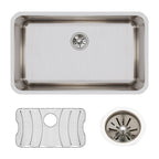 Elkay Tarja Lustertone® Classic Acero Inoxidable 30-1/2" x 18-1/2" x 10" de Un Tazón Bajo Cubierta (Kit) — ambiente de cocina