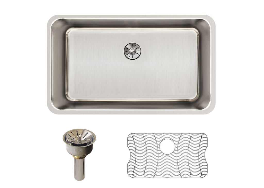Elkay Tarja Lustertone® Classic Acero Inoxidable 30-1/2" x 18-1/2" x 10" de Un Tazón Bajo Cubierta (Kit) with Perfect Drain® — vista de producto