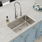 Elkay Tarja Lustertone® Classic Acero Inoxidable 30-1/2" x 18-1/2" x 10" de Un Tazón Bajo Cubierta with Perfect Drain® — ambiente de cocina