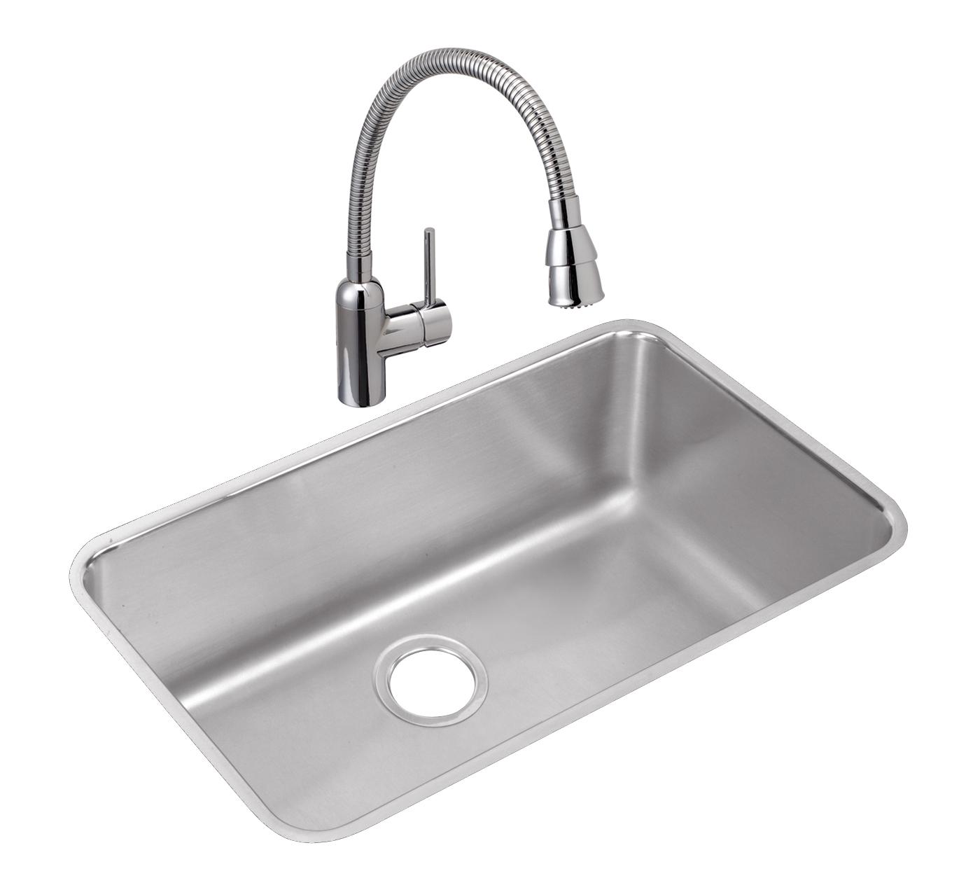 Elkay Tarja Lustertone® Classic Acero Inoxidable 30-1/2" x 18-1/2" x 10" de Un Tazón Bajo Cubierta — ambiente de cocina