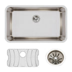 Elkay Tarja Lustertone® Classic Acero Inoxidable 30-1/2" x 18-1/2" x 11-1/2" de Un Tazón Bajo Cubierta (Kit) — ambiente de cocina