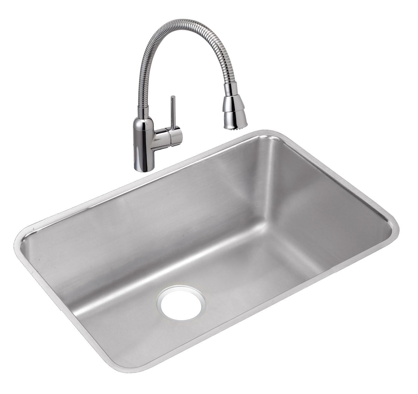 Elkay Tarja Lustertone® Classic Acero Inoxidable 30-1/2" x 18-1/2" x 11-1/2" de Un Tazón Bajo Cubierta — ambiente de cocina