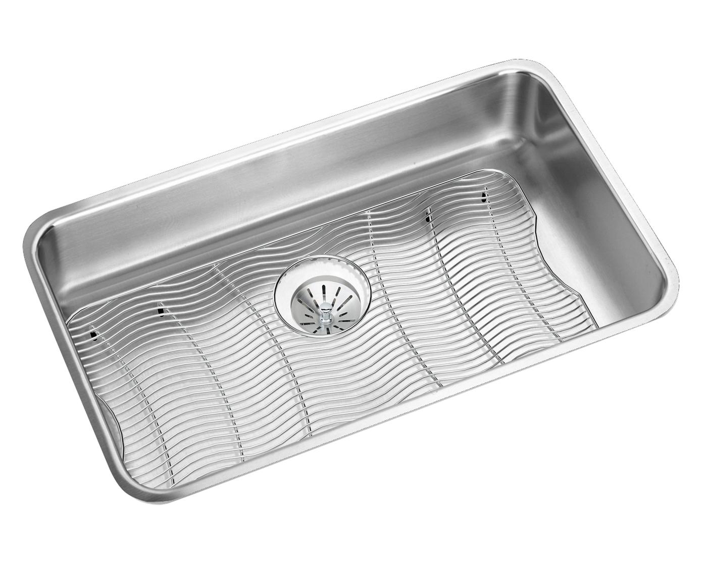 Elkay Tarja Lustertone® Classic Acero Inoxidable 30-1/2" x 18-1/2" x 4-3/8" de Un Tazón Bajo Cubierta ADA con Perfect Drain® — vista de producto