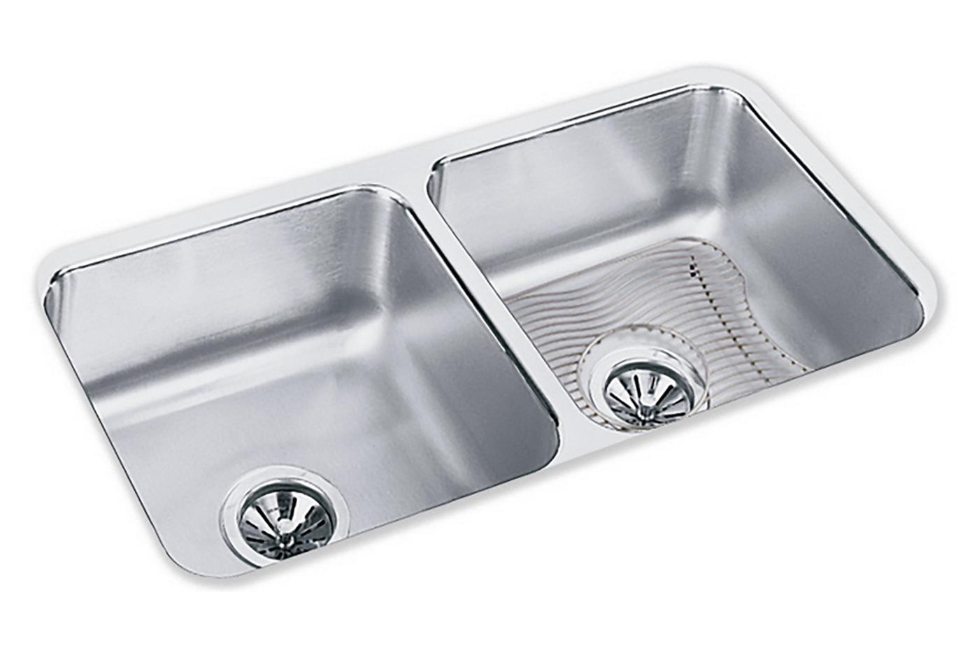 Elkay Tarja Lustertone® Classic Acero Inoxidable 31-3/4" x 16-1/2" x 7-1/2" de Dos Tazones Iguales Bajo Cubierta (Kit) — vista de producto