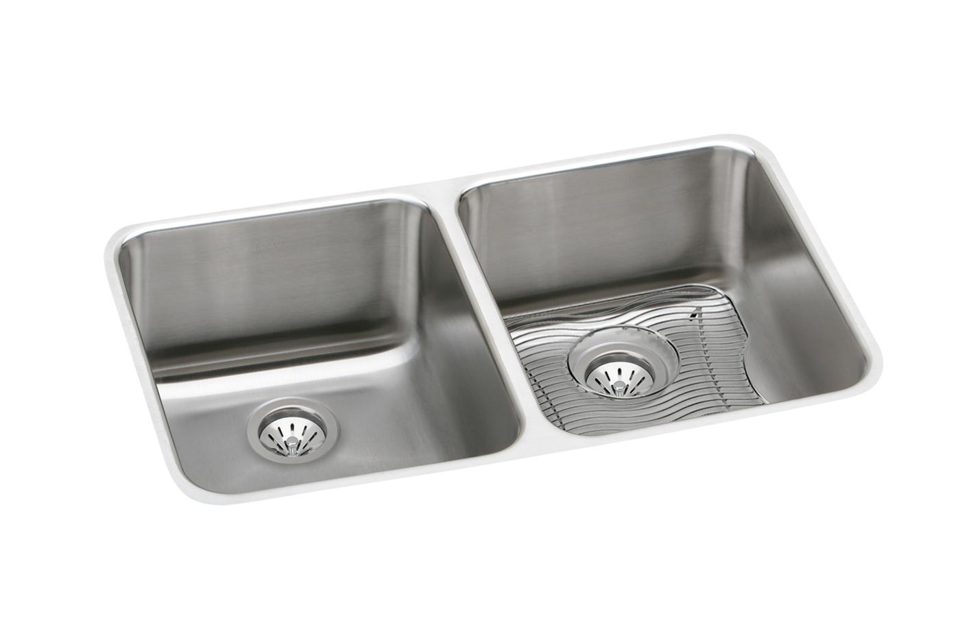 Elkay Tarja Lustertone® Classic Acero Inoxidable 31-1/4" x 20-1/2" x 9-7/8" Offset 60/40de Dos Tazones Bajo Cubierta (Kit) — vista de producto