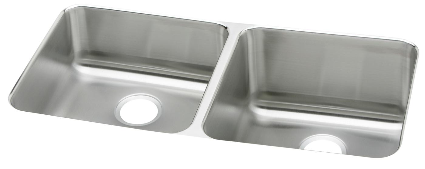 Elkay Tarja Lustertone® Classic Acero Inoxidable 30-3/4" x 18-1/2" x 10" de Dos Tazones Iguales Bajo Cubierta (Kit) with Left Drain — vista de producto