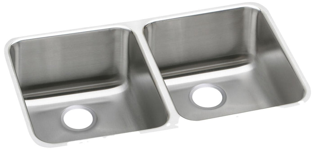 Elkay Tarja Lustertone® Classic Acero Inoxidable 30-3/4" x 18-1/2" x 10" de Dos Tazones Iguales Bajo Cubierta with Right Perfect Drain® — vista de producto