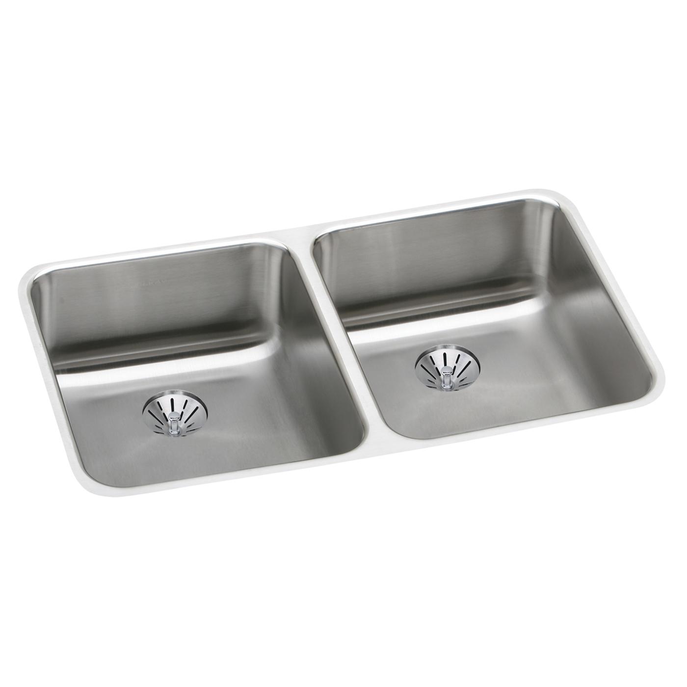 Elkay Tarja Lustertone® Classic Acero Inoxidable 30-3/4" x 18-1/2" x 4-7/8" de Dos Tazones Bajo Cubierta ADA con Perfect Drain® — vista de producto