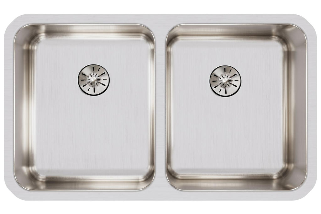 Elkay Tarja Lustertone® Classic Acero Inoxidable 30-3/4" x 18-1/2" x 7-7/8" de Dos Tazones Bajo Cubierta w/ Perfect Drain® — vista de producto