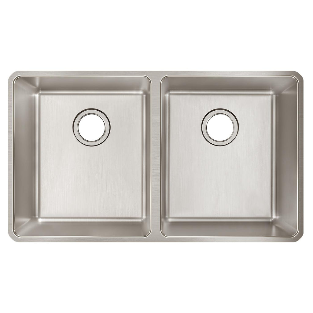 Elkay Tarja Lustertone Iconix® Calibre 18 Acero Inoxidable 32-3/4" x 19-1/2" x 9" de Dos Tazones Bajo Cubierta — vista de producto