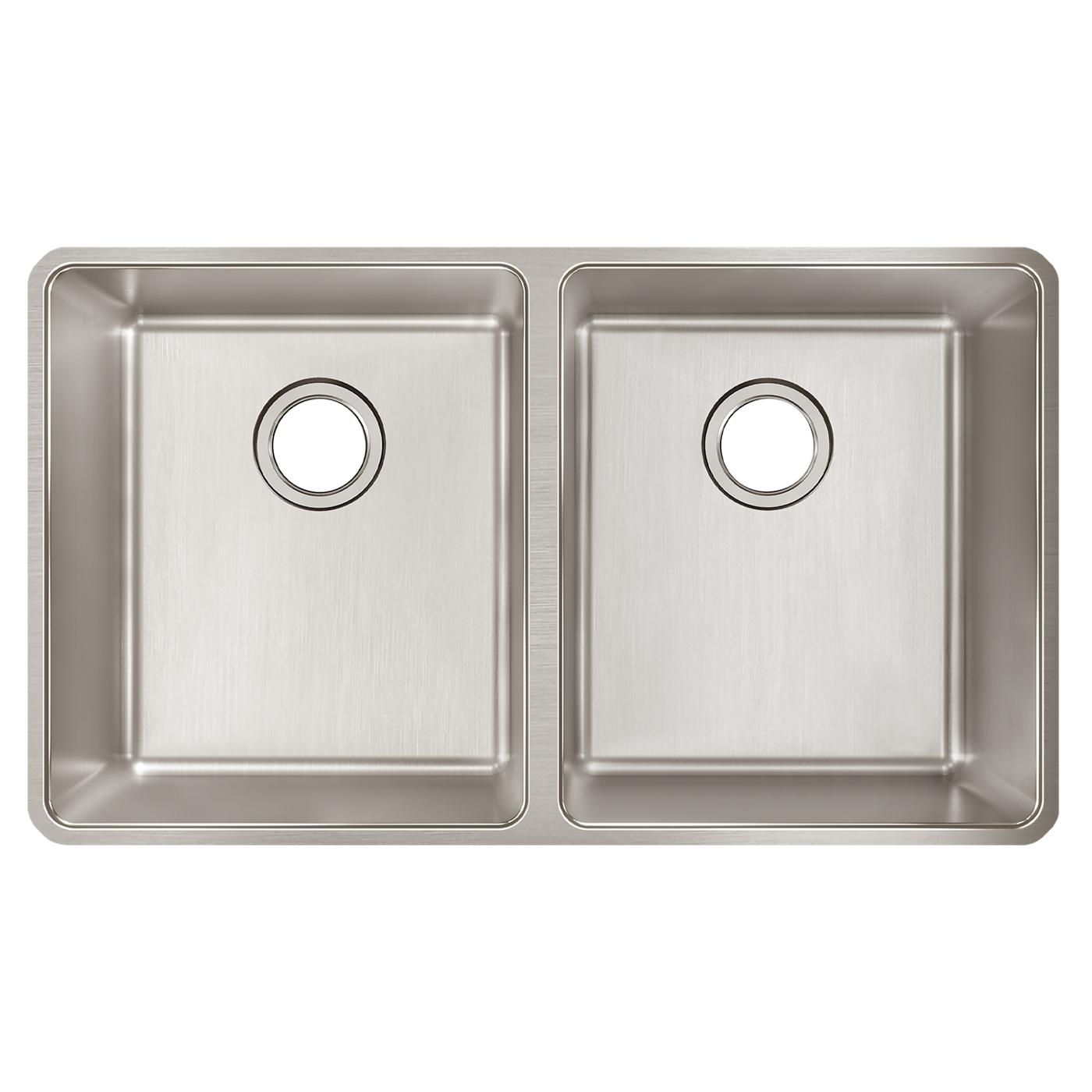 Elkay Tarja Lustertone Iconix® Calibre 18 Acero Inoxidable 32-3/4" x 19-1/2" x 9" de Dos Tazones Bajo Cubierta — vista de producto