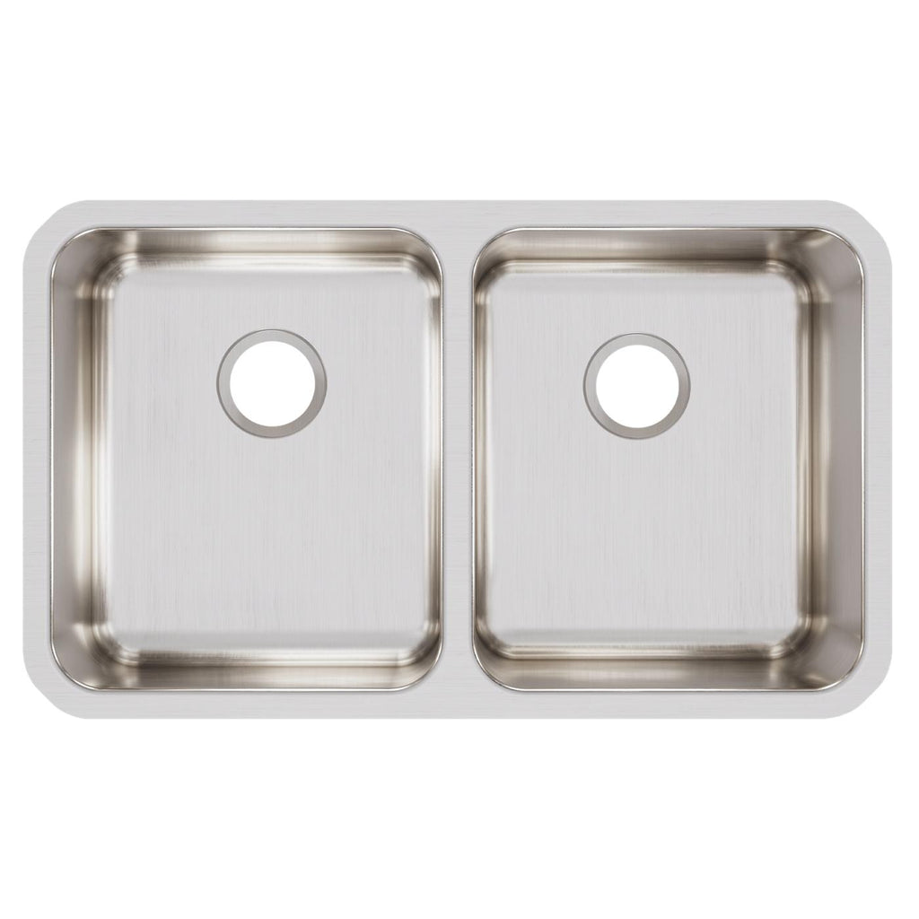 Elkay Tarja Lustertone® Classic Acero Inoxidable 30-3/4" x 18-1/2" x 7-7/8" de Dos Tazones Iguales Bajo Cubierta — vista de producto