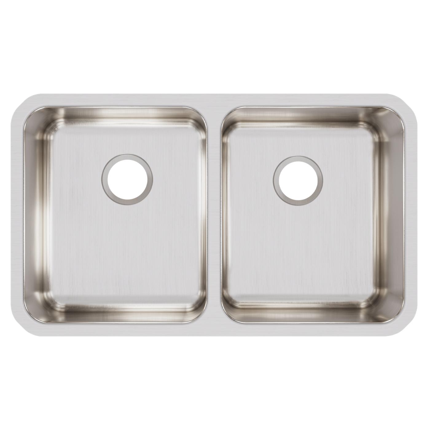 Elkay Tarja Lustertone® Classic Acero Inoxidable 30-3/4" x 18-1/2" x 7-7/8" de Dos Tazones Iguales Bajo Cubierta — vista de producto