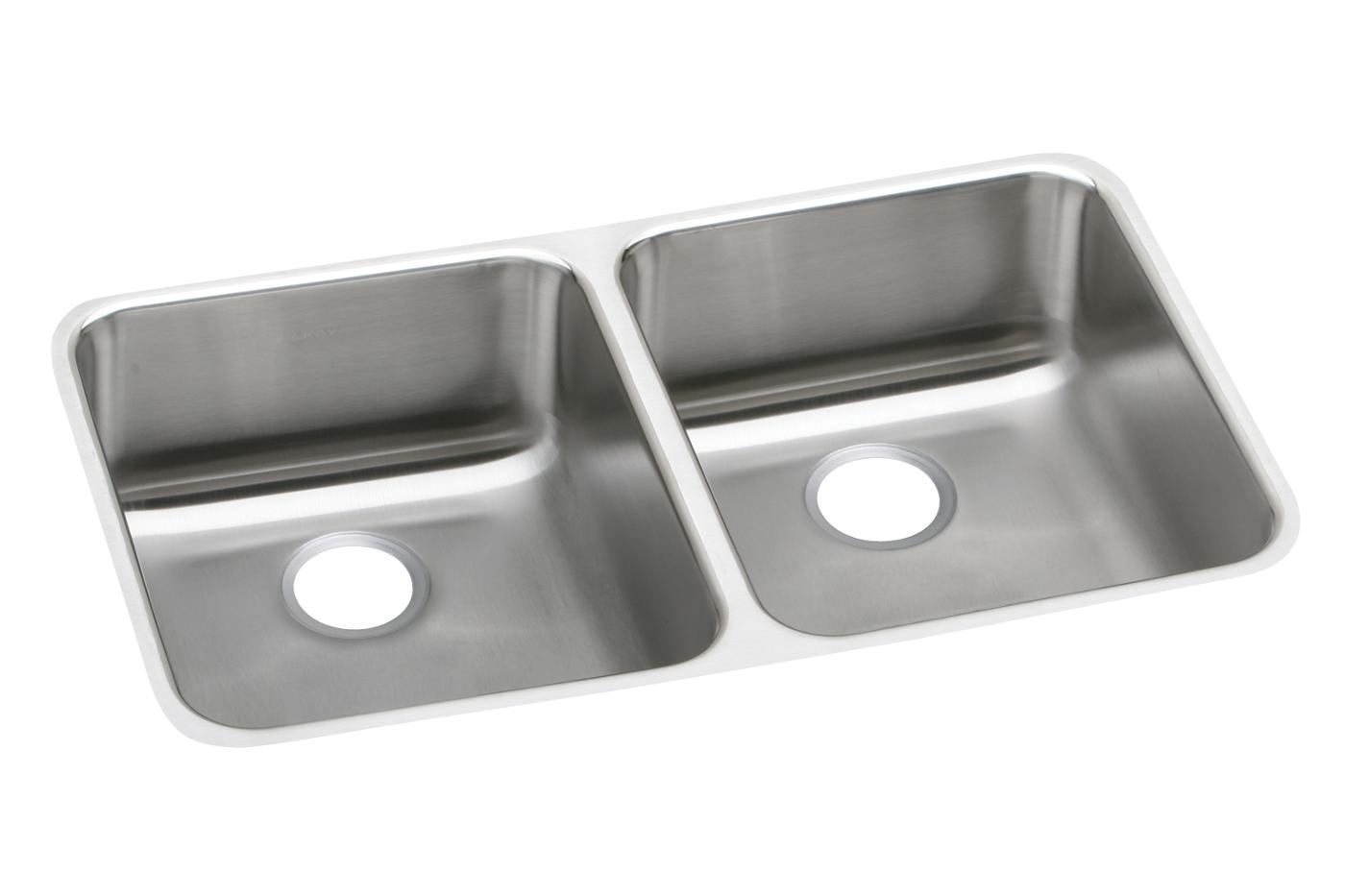 Elkay Tarja Lustertone® Classic Acero Inoxidable 30-3/4" x 18-1/2" x 4-3/8" de Dos Tazones Iguales ADA Bajo Cubierta — vista de producto