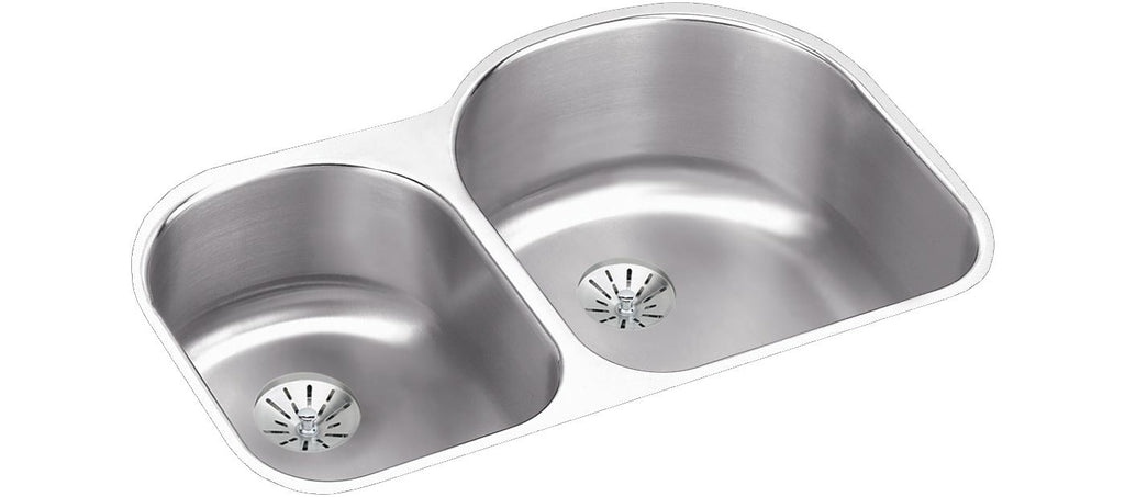 Elkay Tarja Lustertone® Classic Acero Inoxidable 31-1/4" x 20" x 10" Offset 40/60 Double Bajo Cubierta con Perfect Drain® — vista de producto