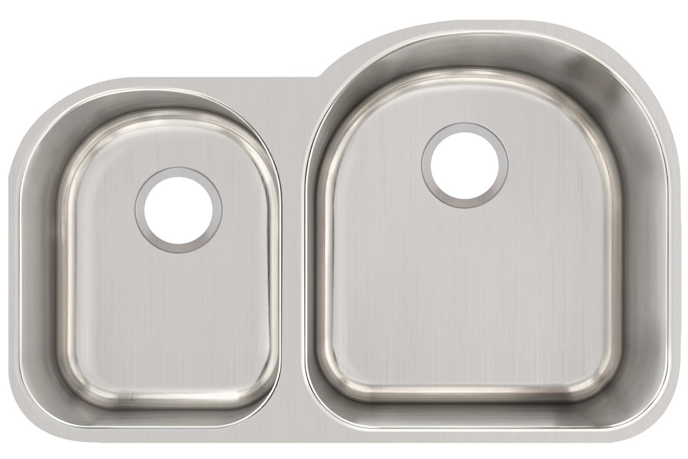 Elkay Tarja Lustertone® Classic Acero Inoxidable 31-1/4" x 20" x 10" Offset 40/60 de Dos Tazones Bajo Cubierta — vista de producto