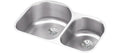 Elkay Tarja Lustertone® Classic Acero Inoxidable 31-1/4" x 20" x 10" Offset 60/40 Double Bajo Cubierta con Perfect Drain® — vista de producto