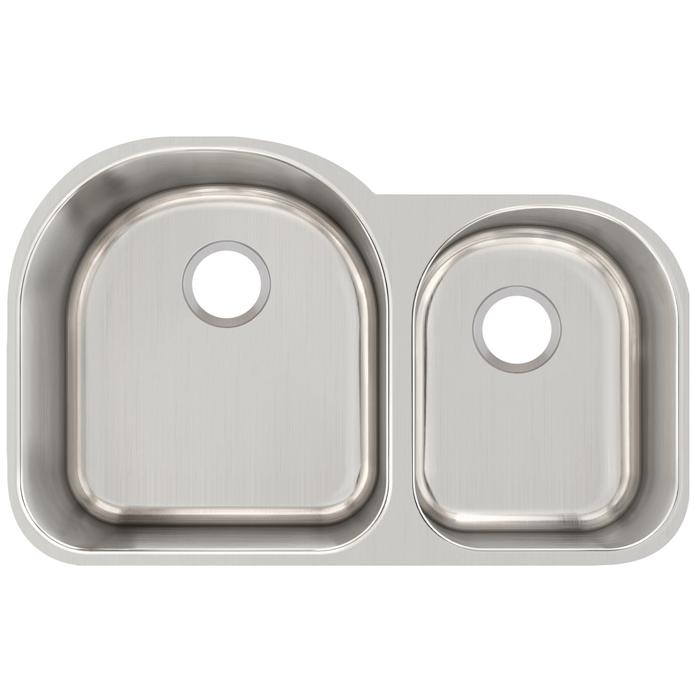 Elkay Tarja Lustertone® Classic Acero Inoxidable 31-1/4" x 20" x 10" Offset 60/40 de Dos Tazones Bajo Cubierta — vista de producto