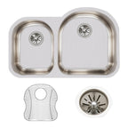 Elkay Tarja Lustertone® Classic Acero Inoxidable 31-1/4" x 20" x 7-1/2" Offset 40/60 de Dos Tazones Bajo Cubierta (Kit) — ambiente de cocina