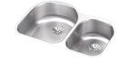 Elkay Tarja Lustertone® Classic Acero Inoxidable 31-1/4" x 20" x 7-1/2" Offset 60/40 Double Bajo Cubierta con Perfect Drain® — vista de producto